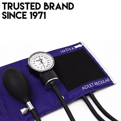 MDF Instruments, Calibra Aneroid Premium Professional Sphygmomanometer, Blood Pressure Monitor with Adult Cuff & Carrying Case, Lifetime Calibration, White Dial, Purple Cuff, MDF808M08 - color: Purple, size: Standard Gauge - Adult Cuff