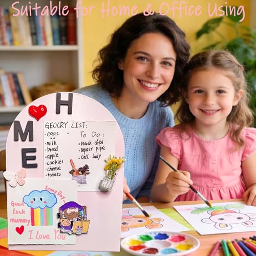 2 Pack Metal Pink Arched Magnet Display Board, 11"×8" Anti-Slip Desk Magnetic Bulletin Board Decorative Tabletop Memo Photo Display Stand Small Business Supplies for Home Office Vendor Booth Classroom - size: 11" × 8"- P