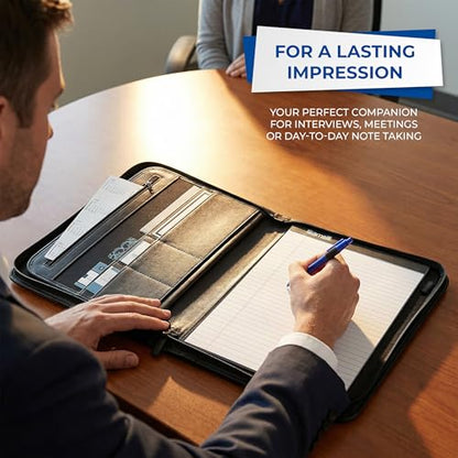 Samsill Professional Padfolio with Secure Zippered Closure, 10.1 Inch Tablet Sleeve, and 8.5 by 11 Inch Notepad, Black, Full Size (70820) - size: Letter - 8.5 x 11 inches, style: Zipper Padfolio