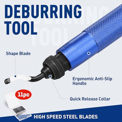 WORKPRO Deburring Tool with 11 Extra High Speed Steel Swivel Blades