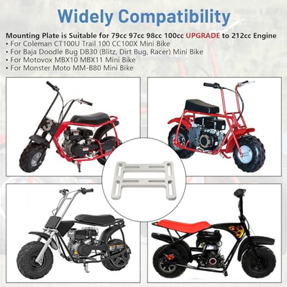 Motor Engine Mounting Plate Light Weight for Predator 212cc Engine - size: Silver, style: Lightweight