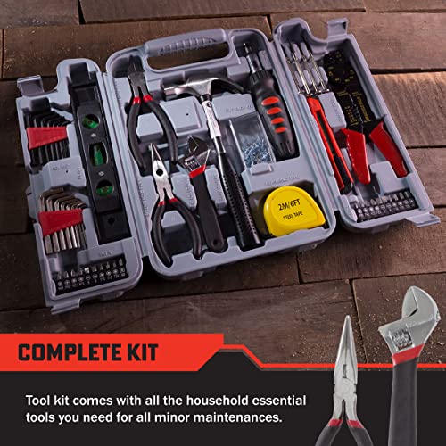 Stalwart Tool Set with Hammer, Wrenches, Drivers, Pliers, 130-Piece, Gray - size: 130 Piece