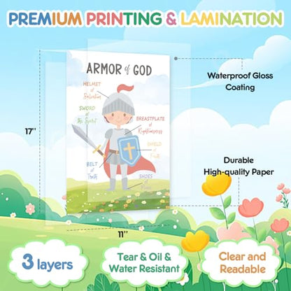 12 PCS Kids Bible Education Posters Set (11x17") - color: Bible Verse