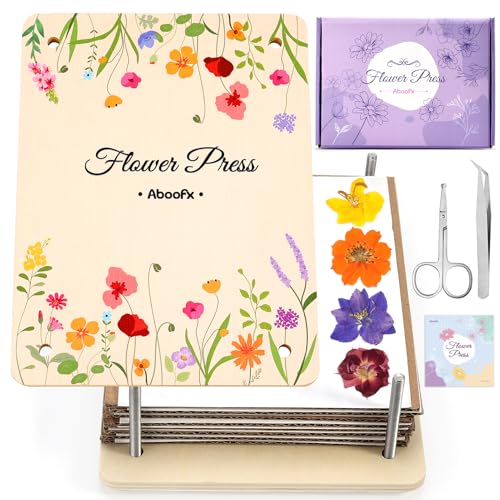 Aboofx Flower Press Kit, Craft Kits 8.6"x6.5" 8 Layers Wooden Flowers Pressing Kit for Crafts Pressed Flowers and Plant for DIY Art, Preservation for Bookmark Frame Wedding Flower Drying - size: 8.6" x 6.5" 8 Layers