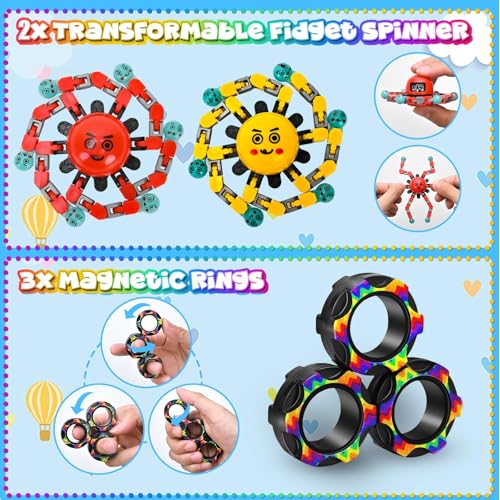 60Pack Fidget Toys Bulk for Adult Kids Age 5-7, 8-12, Sensory Autism Travel Must Have ADHD Autistic Figette Classroom Treasure Prize Box School Must Have Stress Anxiety Easter Basket Stuffers Gifts - style: 60pc