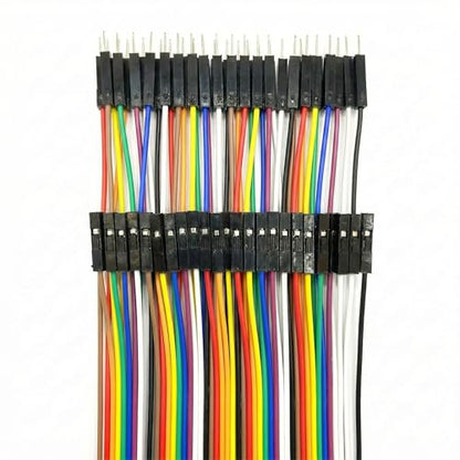 120PCS Real Pure Copper Breadboard Jumper Wires Conducts Electricity Well,Multicolored OFC Dupont Wire for Arduino ESP32 Raspberry Pi DIY Projects,All Copper Wires M-M/F-F/M-F,8 inches