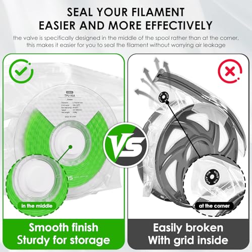 【EIBOS Official】 3D Printer Filament Vacuum Bags for Eurus, Storage Sealed Bags, Vacuum Bags for 3D Printer Filament, Keep Spools Drying and Cleaning (10 Bags ONLY)
