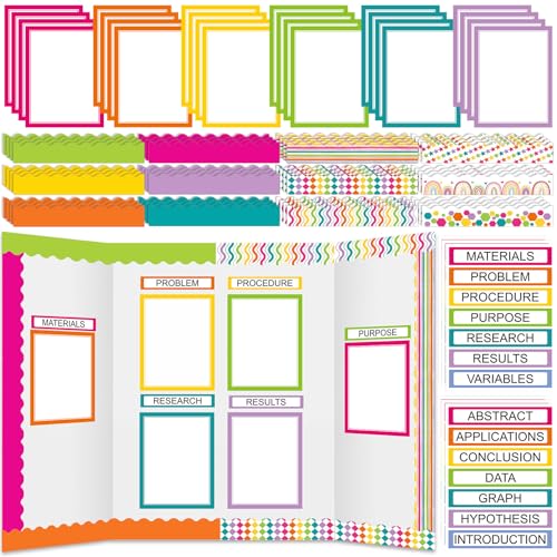 Fuyoooo 90 Pcs Science Fair Board Supplies, Colorful - style: Colorful