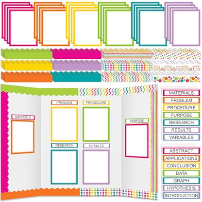 Fuyoooo 90 Pcs Science Fair Board Supplies, Colorful - style: Colorful