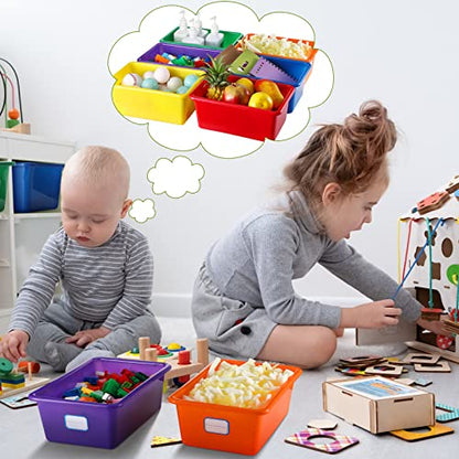 Hoolerry 24 Pack Classroom Storage Bins, 11.5 x 7.5 x 5 Inch, Colorful