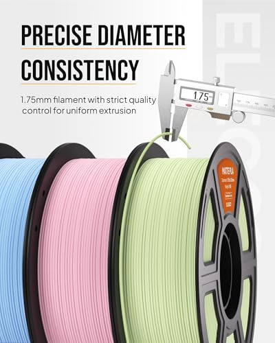 ELEGOO Matte PLA 3D Printer Filament 1.75mm Black 4KG - color: 4*1kg Black
