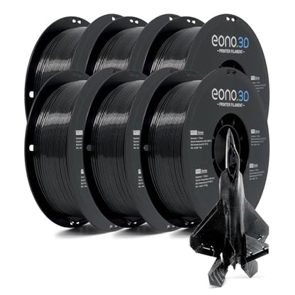 Black PETG Filament 1.75mm 6KG (13.2lb), 3D Printer Filament - color: Black Petg 1kg*6