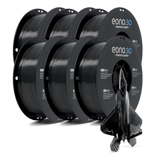 Black PETG Filament 1.75mm 6KG (13.2lb), 3D Printer Filament - color: Black Petg 1kg*6