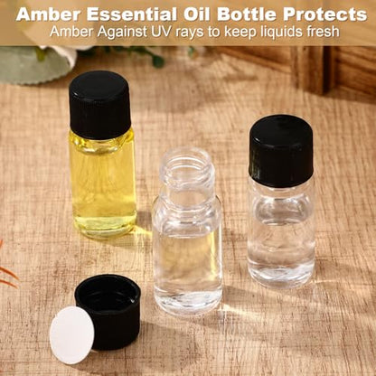 Lemonroad 200 Pcs 10 ml Plastic Vials with Screw Caps and Plastic Stoppers - color: Black