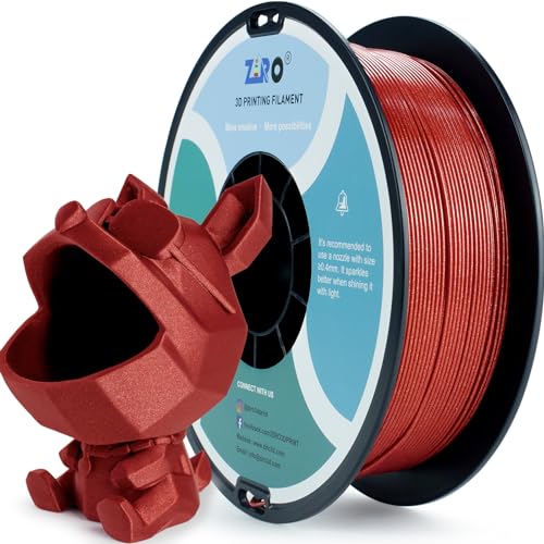 ZIRO Sparkle PLA Filament with Glitter,Fit for Most 3D Printer, Dimaond Red - color: Diamond-red
