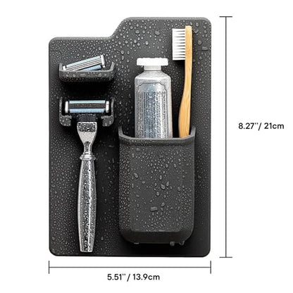 TOOLETRIES The Harvey Toothbrush & Razor Holder - Charcoal - color: Charcoal