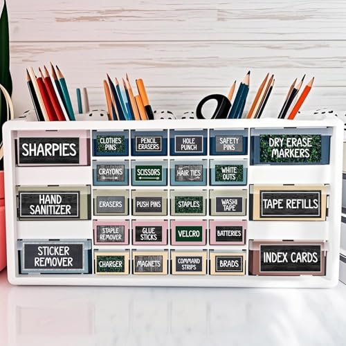 54Pcs Teacher Toolbox Labels Classroom Decoration Self-Adhesive Farmhouse Toolbox Sticker Greenery Tool Box Storage Decal Wood Grain Organizer Container Decor for Back to School Teacher Supplies - style: Farmhouse