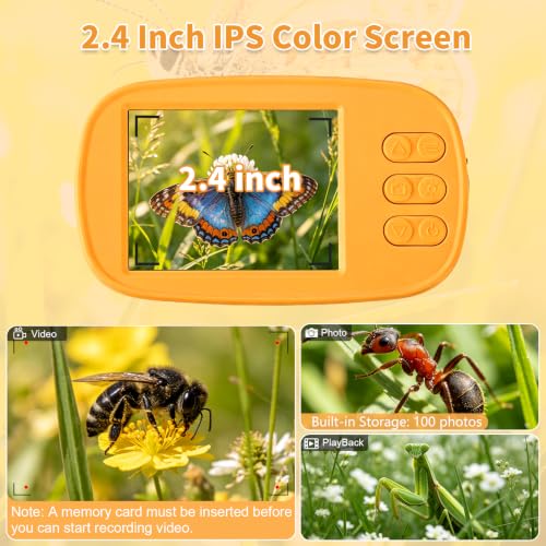 1000X Handheld Microscope for Kids,Mini Pocket Digital Microscope-Yellow - color: Yellow