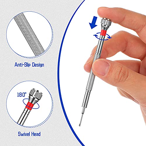 Chumia 8 Pieces Precision Jewelers Screwdriver Set, Micro Watch Repair - size: 0.6-1.6 mm, style: Flathead, Phillips