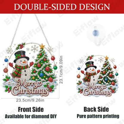 Eiflow Hanging Christmas Pearl Art Kit for Adults Snowman - color: Merry Christmas