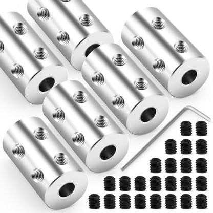 6pcs 10mm to 12mm Steel Shaft Coupling Joint Connector, Rigid Coupling Set Screw, Motor Shaft Connector for Motor Accessories - size: 10mm to 12mm