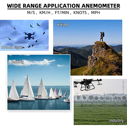 Anemometer WBGT Heat Stress Meter, Digital Handheld Wind Meter Outdoor 881W