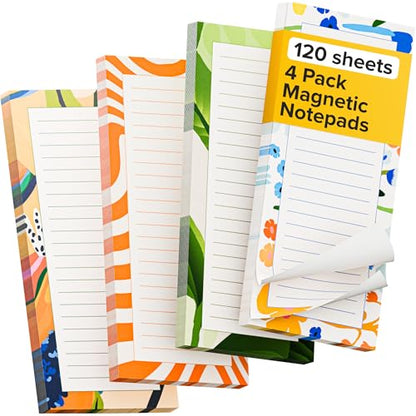 X-bet MAGNET Magnetic Notepads for Fridge, 4 Pads x 30 Sheets, Grocery List - color: Notepads 120 pcs