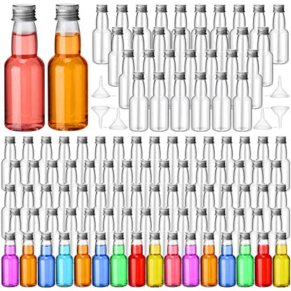 2 oz 120 Pcs Mini Liquor Bottle Plastic Alcohol Bottle, Silver - color: Silver, size: 2 oz