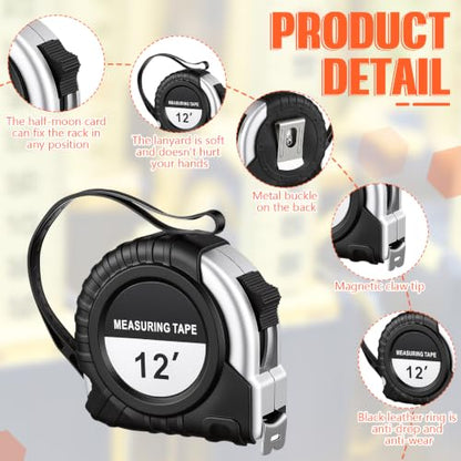 Copkim 50 Pieces 12 Ft Tape Measure Retractable Bulk - color: Silver