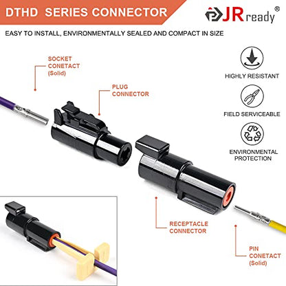 JRready ST6338 Deutsch DTHD 1 Pin Connector Kit, Size 12 Solid Contacts - size: DTHD Kit (41pcs)