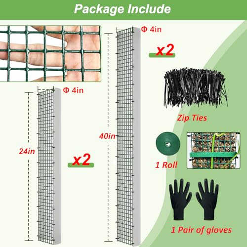 60"/40"/24" Metal Moss Pole, D Shape Sphagnum Moss Pole, Moss Poles for Climbing Plants, Monstera, Indoor Climbing Plants (2 Each of 40" 24") - style: 2 Each of 40" 24"
