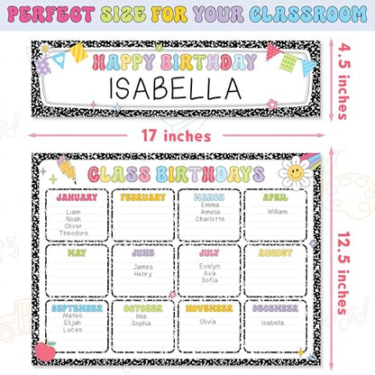 BEAWART Classroom Birthday Chart for Classroom, 2 Pack Composition Notebook - color: Composition Notesbook