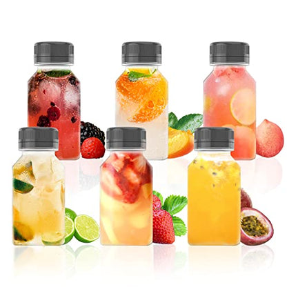 12 Pcs 2 OZ Mini Plastic Juice Bottles,