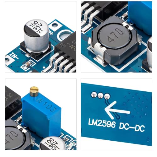 LM2596 DC-DC Buck Converter 10 Pack, Adjustable Voltage Regulator 3.2V-46V Input 1.25V-35V Output 3A Max Step Down Power Supply Module for Arduino LED Strip DIY Electronics Projects