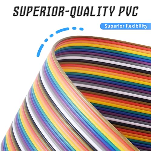 40 Pins Female to Female Flat Ribbon Cables, 50cm / 20" - size: Female to Female 20"