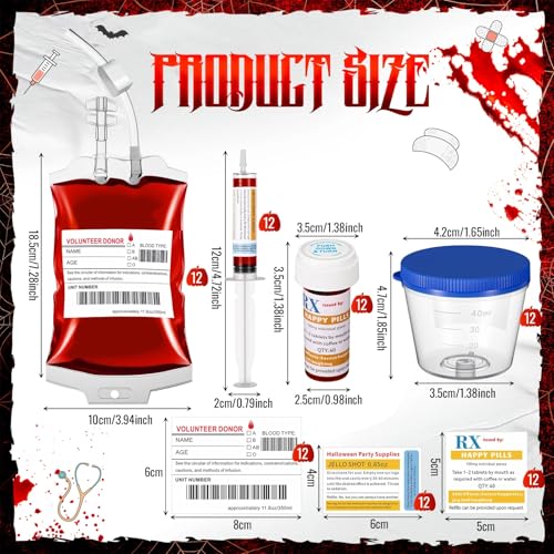 84 Pcs Halloween Blood Bags Party Supplies Decoration