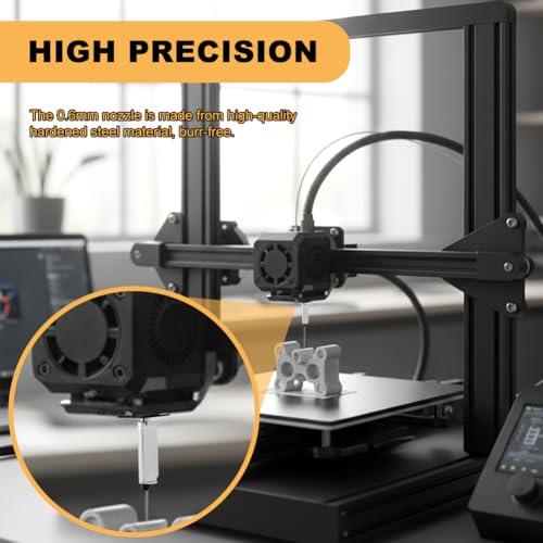 for Bamboo Lab A1/A1 Mini 0.6mm Hotend,3D Printer Accessories Heating Block Replacement High Temp&Fast Speed Hardened Steel Nozzle,Assembled Extruder Hot End Kit with Silicone Sock