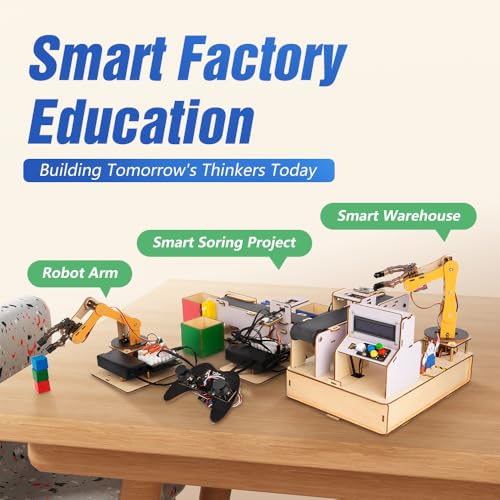 ACEBOTT 3-in-1 ESP32 IoT Control Smart Factory Starter Kit, Electronics Programming Kit Compatible with Arduino Scratch Online Tutorials, School DIY Education Solution Series STEAM Set for Teens 12+ - color: Gold