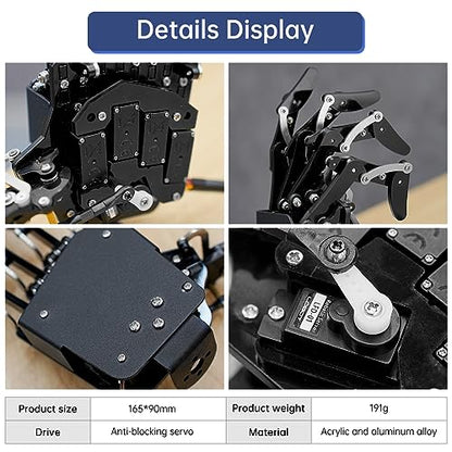 Robot Hand Five Fingers Solely Movement Bionic Robot Mechanical Arm DIY, Left Hand - style: Left Hand