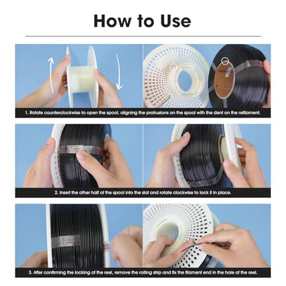 eSUN Upgraded eSpool+ Reusable and Detachable Refilament Reel, ABS Hollow Filament Holder, Easy-to-use Replacement Storage Spool, 1 Pack, 200x 67.2mm