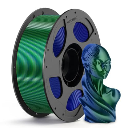 ANYCUBIC Silk Pla Filament Dual Color, 1KG, Blue Green - color: Dual Silk Blue Green