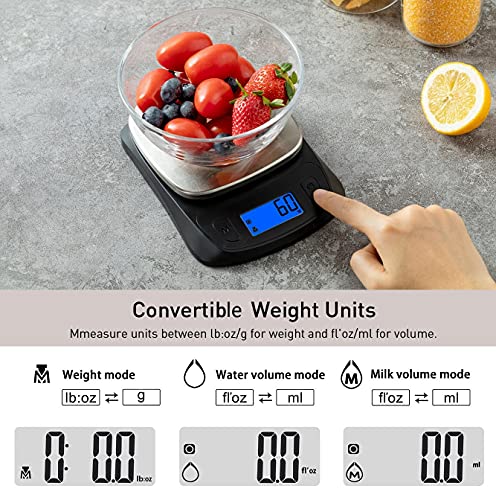 NUTRI FIT Kitchen Scales Digital Food Scale Cooking in Grams & Ounces Black - color: Black