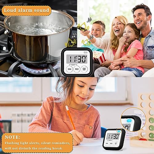 Timer, Kitchen Timers for Cooking Classroom Timer for Kids Teachers Magnetic Digital Timers 2 Pack, Black - color: Black
