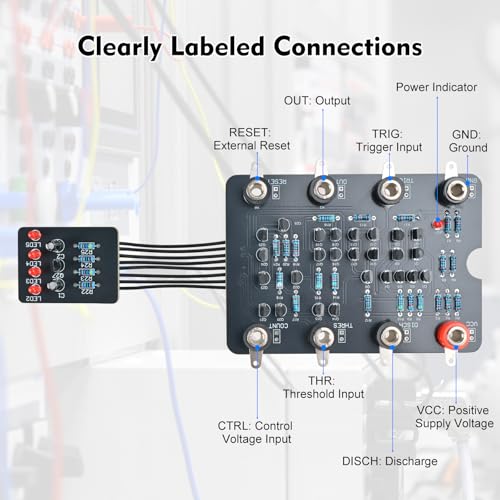 PEMENOL NE555 Timer Soldering Kit, DIY Breathing LED Electronics Project Board with Through-Hole Components, STEM Circuit Learning Kit for Students, Makers & Electronics Beginners