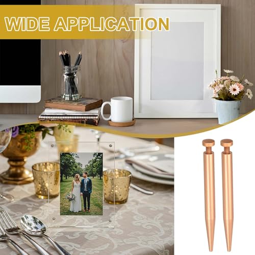 uxcell 4 Pcs 0.3" x 2.9"Standoff Screws Aluminum Alloy Wall Mount Sign Mounting Hardware Kit with 4pcs Screws for Hanging Acrylic Glass Signs, Rose Golden - color: Rose Golden, size: 0.3" x 2.9"