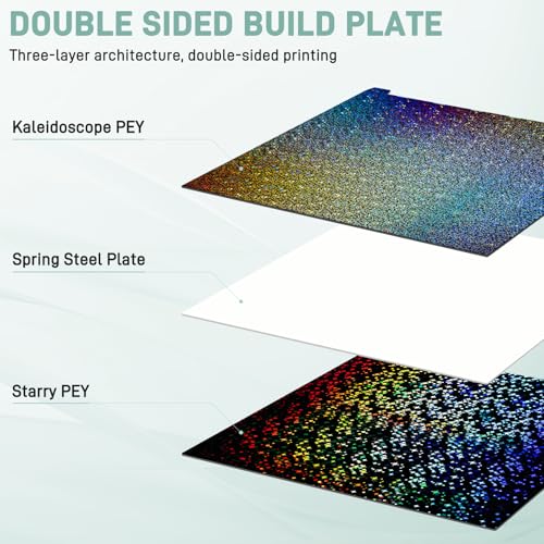 2026 Upgrade Double Sided Build Plate for Creality K2 Plus - color: Kaleidoscope + Starry Sky