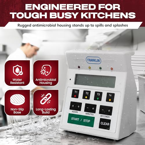 FMP Digital 4 Channel Commercial Kitchen Timer, Cooking, Restaurant