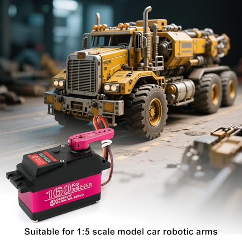 DS51160 160KG RC Servo Motor Waterproof Large High Torque Digital Servos Full Metal Gear 24V for RC Plane Quadcopter Helicopter Robotic Arm (180°)