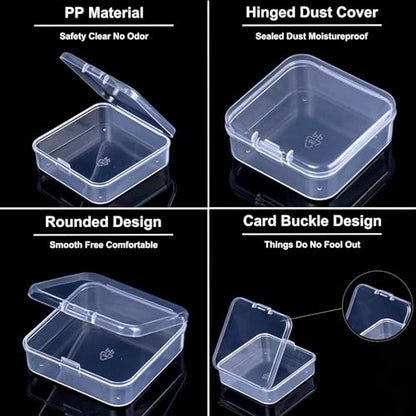 Bead Organizer Box, 84Pcs Small Clear Plastic Storage Containers, 3 Large Craft Organizer Boxes, 3 Sheets Label, Mini Parts Storage Solution for Beading Jewelry Making Diamond Arts Screws Seeds - size: 3 Pack - 84 Pcs (2.16" x 2.16" x 0.78")