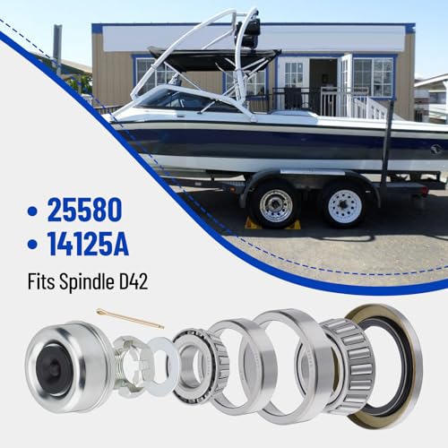 4 Sets 25580 14125A Boat Trailer Axles Bearing Kits - size: 25580 14125A-Set of 4